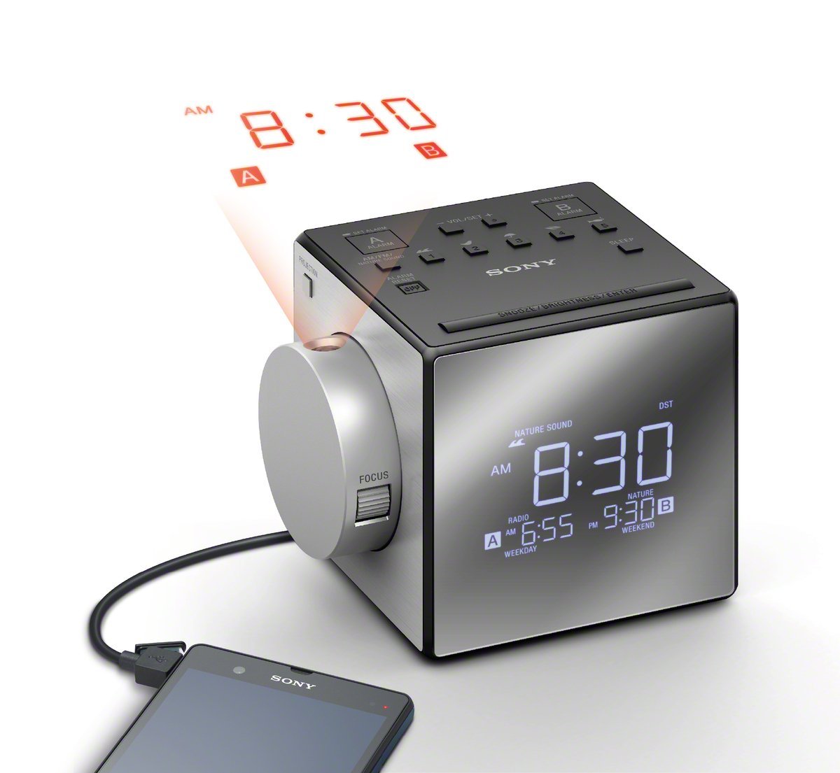 Đài radio Sony ICF-C1PJ Alarm Clock with Time Projector