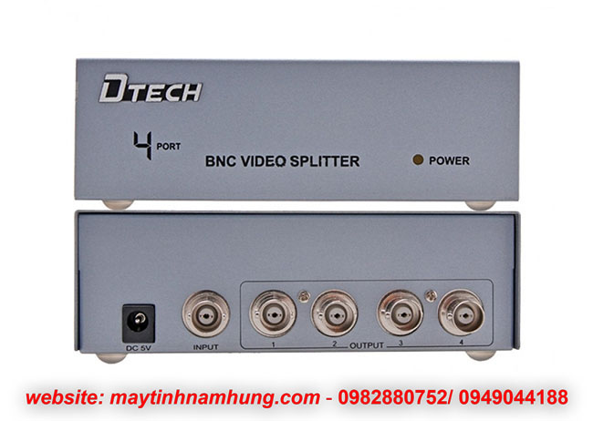 Bộ chia cổng BNC 1 camera vào cho 4 đường tín hiệu ra Dtech DT 7104
