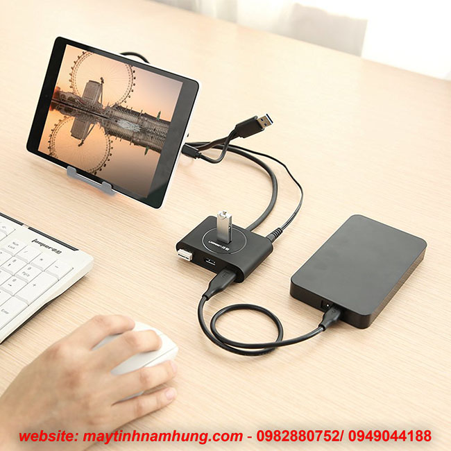 Bộ chia USB 3.0 sử dụng cho Macbook,Mac air,Surface Pro 3,có USB OTG tương thích với Smart Phones Tablet