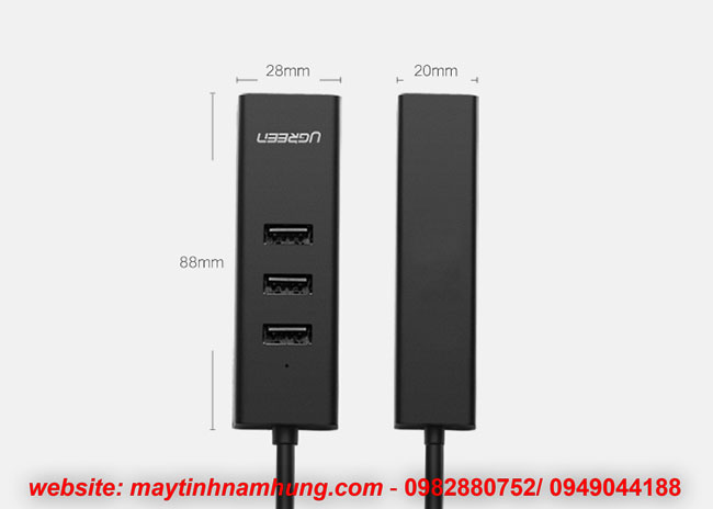 Bộ chia 3 cổng USB tích hợp cổng cắm mạng LAN internet