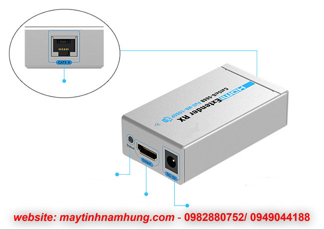 Bộ khuếch đại HDMI qua cáp mạng LAN 60 mét