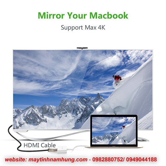 Cáp dùng cho macbook 12 ra máy chiếu USB-C to HDMI