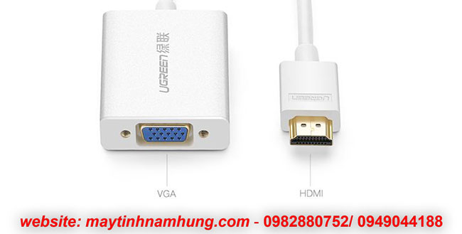 Cáp chuyển đổi cổng HDMI ra cổng VGA giúp kết nối laptop với máy chiếu