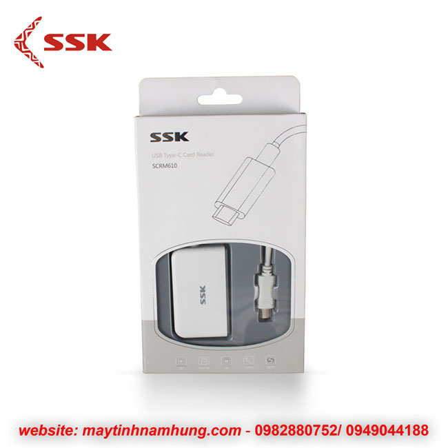 Đầu đọc thẻ cắm cổng USB type C SSK SCRM610
