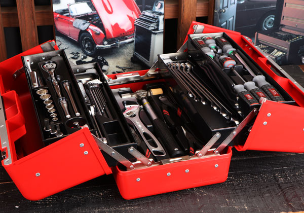 Bộ dụng cụ sang trọng cao cấp, hộp dụng cụ bằng nhựa đỏ cao cấp SK330P-M, bộ dụng cụ SK3536P
