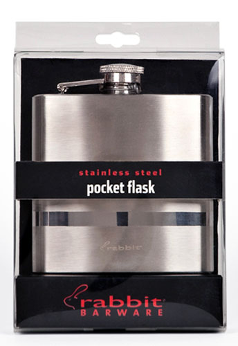 Bình rượu mini mang theo người Metrokane Rabbit Stainless Steel Pocket Flask, 6oz