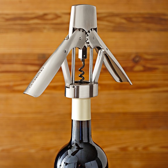 Bộ mở rượu vang kiểu xoay Le Creuset Antique Chrome Winged Corkscrew