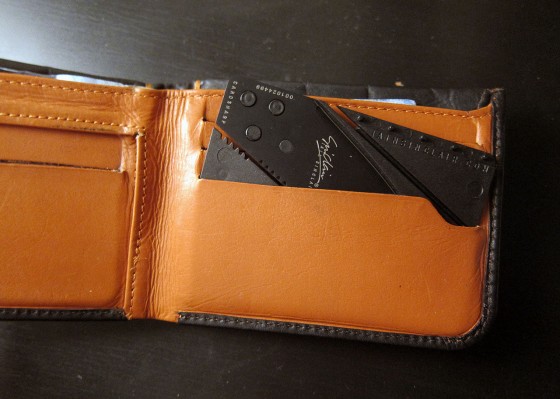 Cardsharp Credit Card Knife in Wallet