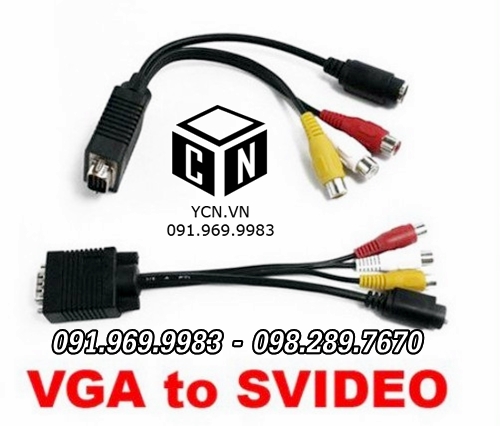 Cáp chuyển đổi VGA máy tính ra tivi SVideo AV 3RCA Adapter