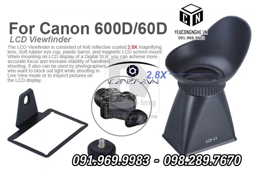 LCD View Finder ống ngắm LCD rõ nét 3D cho Canon 600D 60D DSLR V3