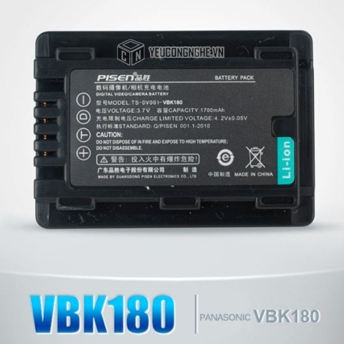 Pin cho máy quay Panasonic VBK180 Pisen