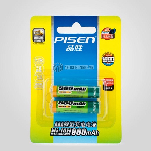 Pin sạc AAA 900mAh Pisen bộ 2 pin giá rẻ PS-900