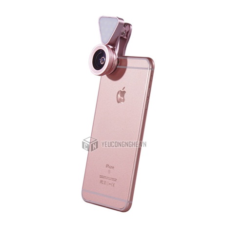 Ống kính chụp ảnh cho smartphone 3 trong 1 Macro, góc rộng, đèn led Lieqi LQ-035
