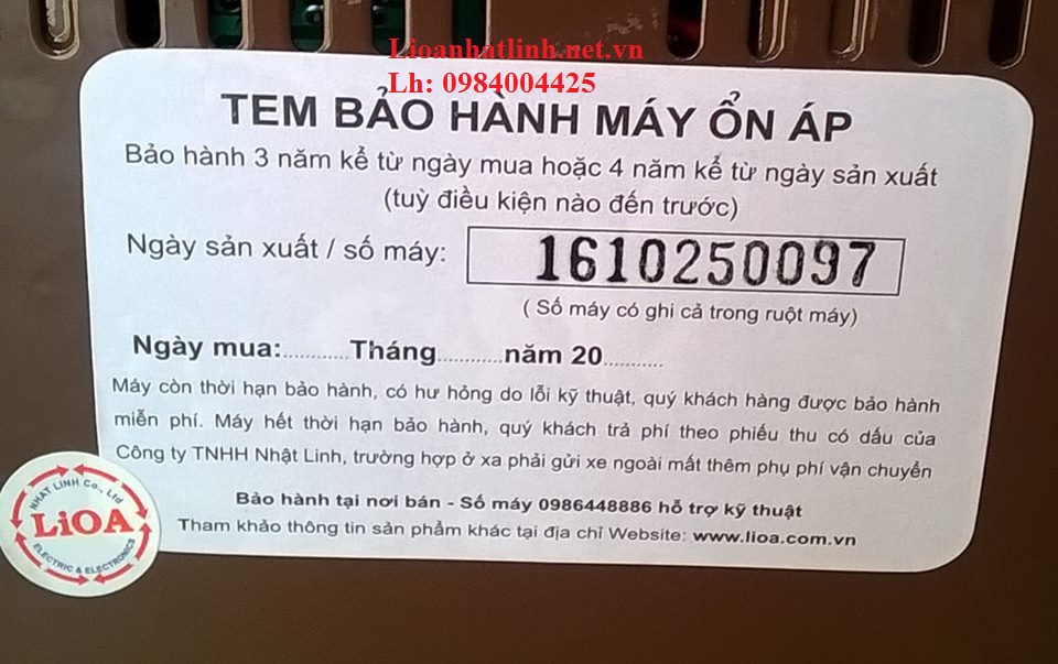 Điện tử, điện lạnh: bán ổn áp lioa 7.5kva giá rẻ bảo hành 4 năm 10shm4