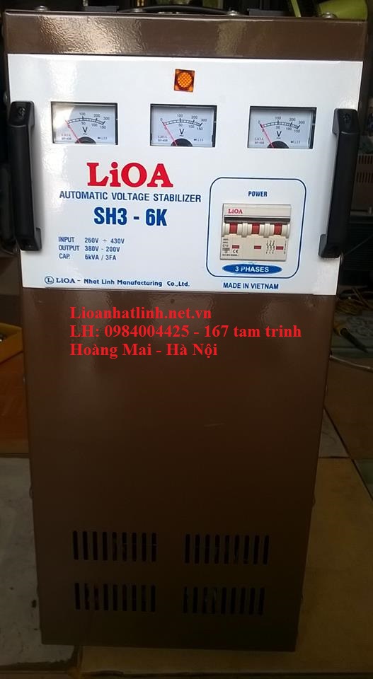 ổn áp lioa 6kva 3 pha dải thường