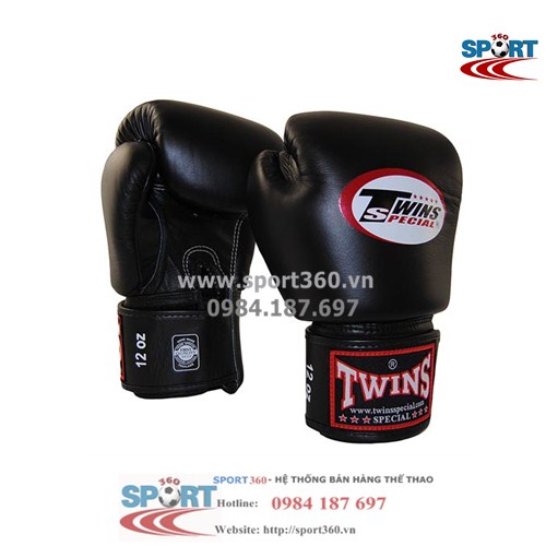 Găng boxing Twins cao cấp màu đen