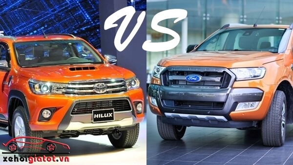 so sánh xe Ford Ranger Wildtrak và Toyota Hilux G