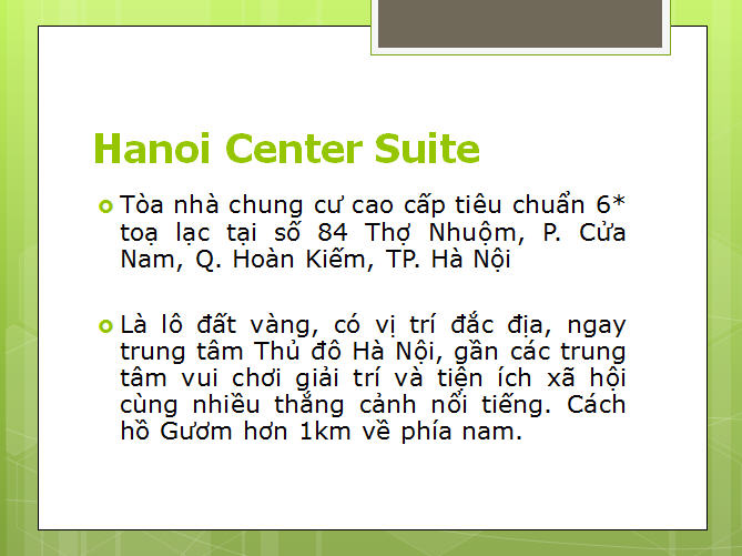 Phân tích dự án Hanoi Center Suite