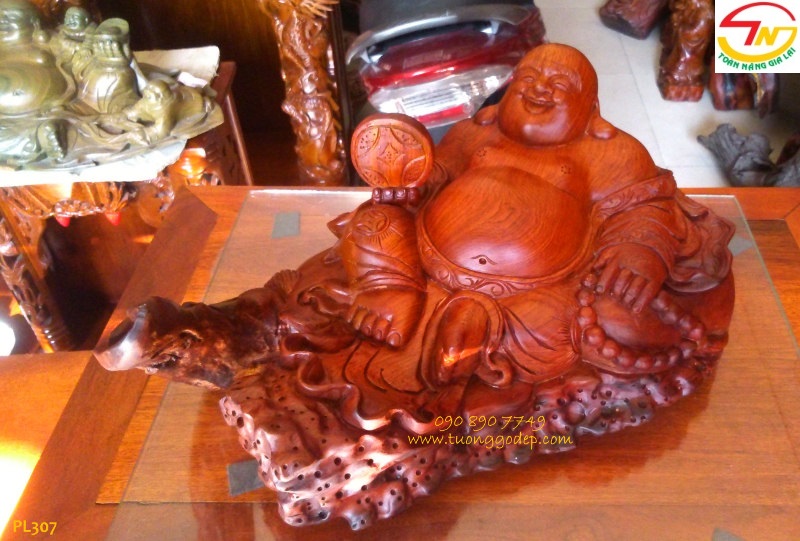 Tượng Phật Di Lặc chiêu Tài, gỗ hương