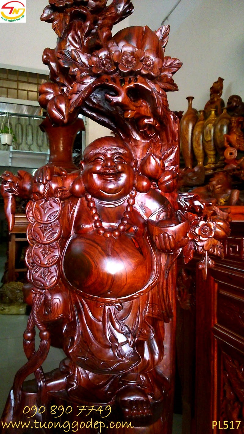 Tượng Phật Di Lặc gỗ cẩm
