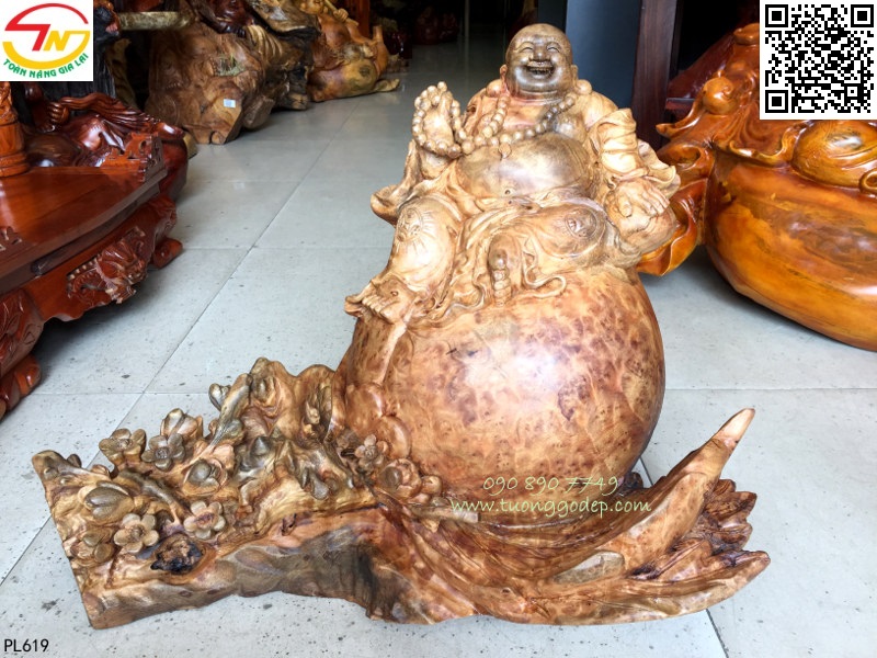 Tượng Phật Di Lặc gỗ nu xá xị 