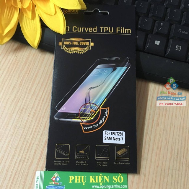 Cần Thơ - Dán full mép cong cho Samsung Note 7 chính hãng Vmax
