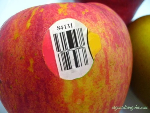 Ý nghĩa của các con số trên tem dán hoa quả nhập khẩu, táo biến đổi gen