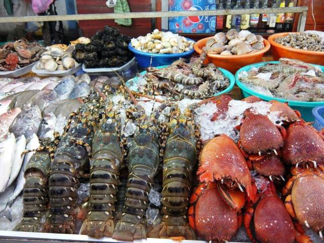Chợ hải sản trên đảo Cô Tô