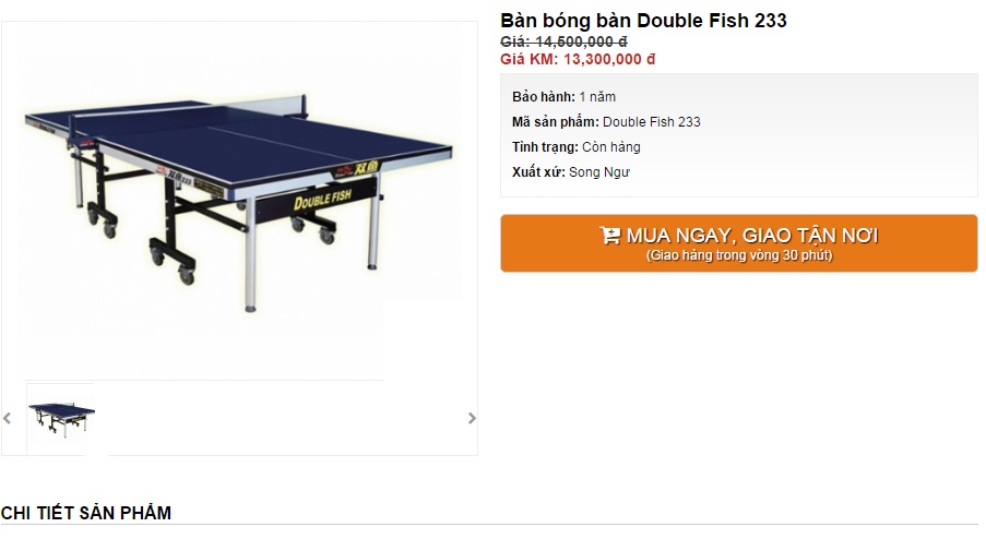 Bàn bóng bàn Double fish 233 giá đắt
