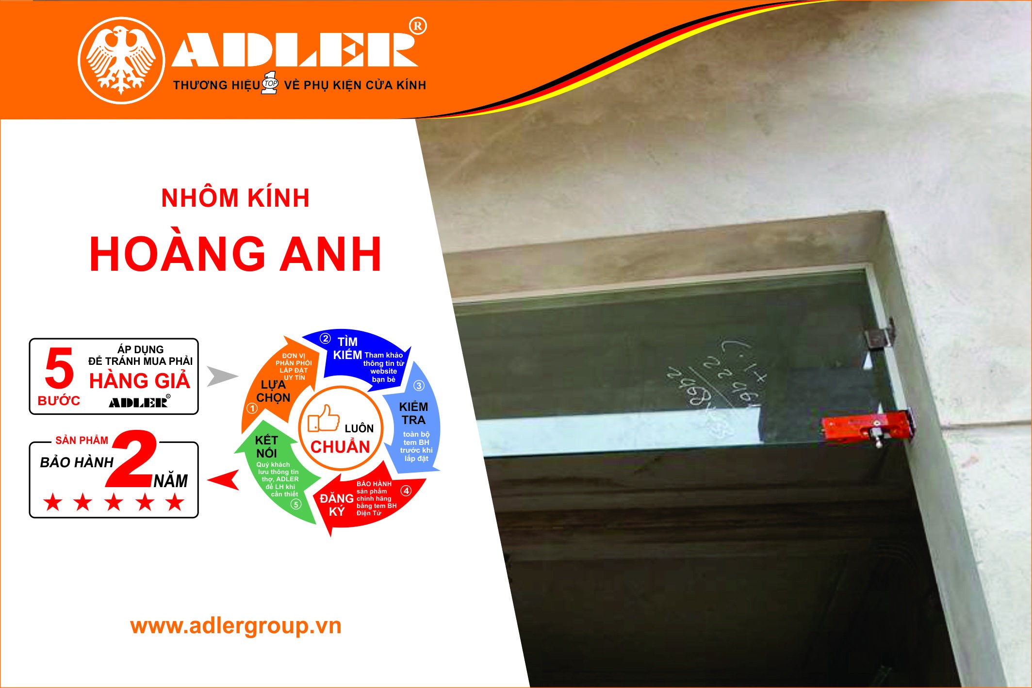 Bản lề sàn Adler chất lượng tạo nên thương hiệu