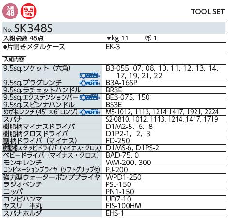 Bộ dụng cụ KTC SK348S, bộ dụng cụ 48 chi tiết,bộ dụng cụ nhập khẩu
