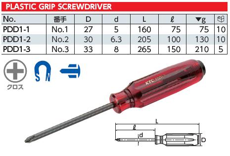 Tô vít KTC PDD1-3, tô vít 4 cạnh mũi số 3, tô vít nhập khẩu, KTC PDD1-3