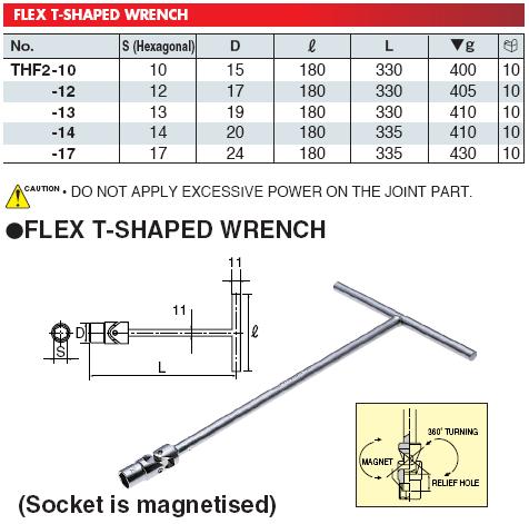 Tay vặn chữ T đầu lắc léo, THF2-14, tay chữ T đầu lắc léo, KTC THF2-14