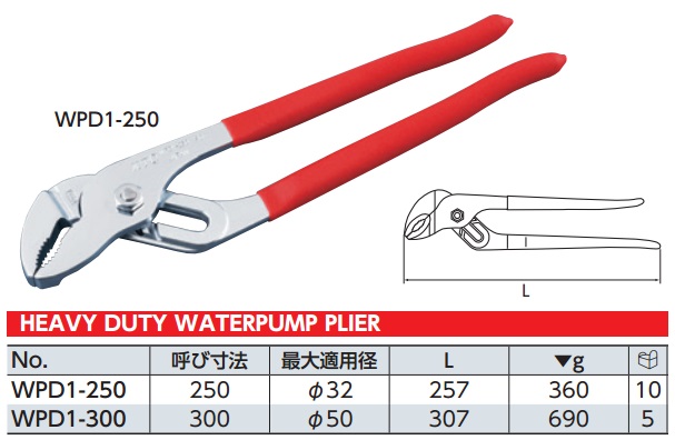 Kìm mỏ quạ, KTC WPD1-300, kìm ống, kìm mỏ cong, kìm răng