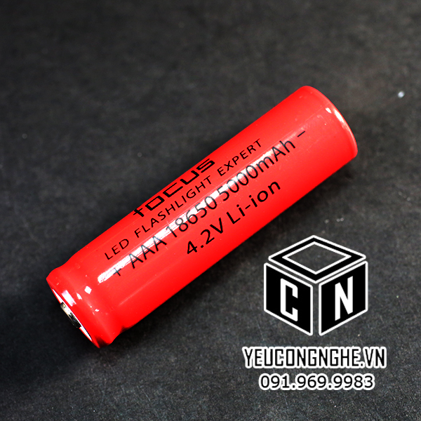Pin sạc 4.2V cho đèn pin Focus Lithium Ion rechargeable 186500