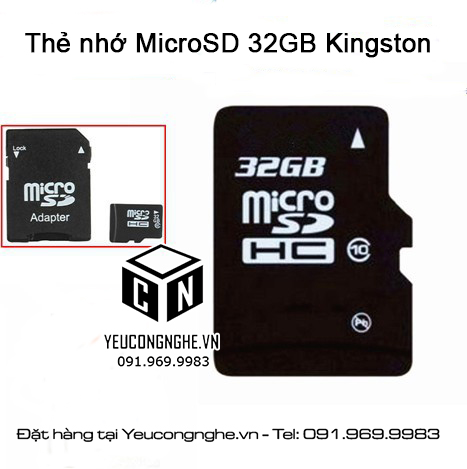 Thẻ nhớ micro HCSD Kingston 32GB Class 10 giá rẻ