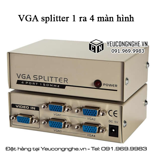 Bộ chia thiết bị cổng VGA 1 ra 4 màn hình