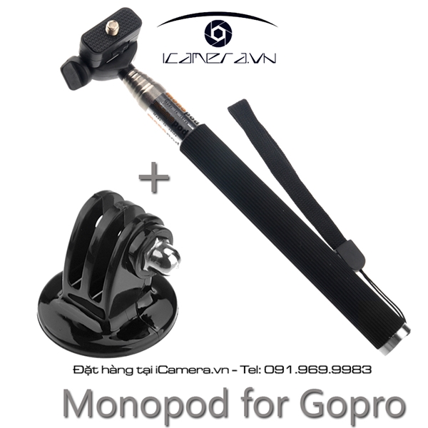 Monopod GoPro Hero -  gậy tự sướng chụp tập thể chuyên nghiệp