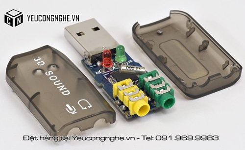 Card âm thanh USB 3D sound 5.1 Tide tạo cổng Audio và Microphone cho máy tính