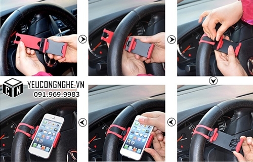 Giá đỡ điện thoại smartphone trên vô lăng xe hơi ô tô