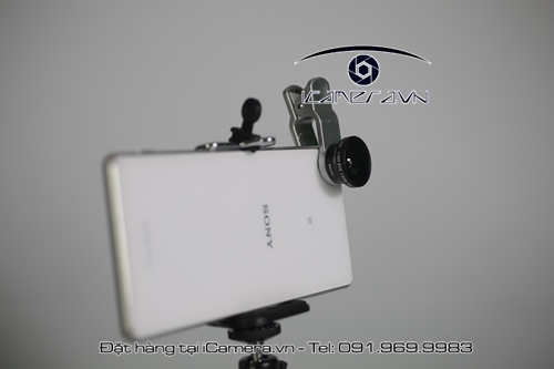 Lens macro fisheye 2 trong 1 cho smartphone, tablet Lieqi chính hãng