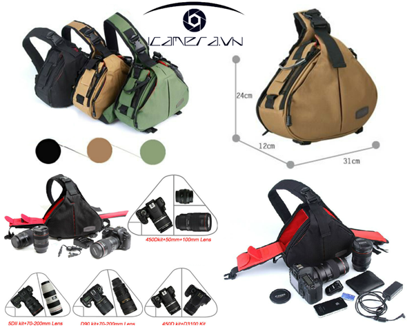 Túi máy ảnh khoác vai nhỏ gọn cho máy ảnh DSLR Caden K1