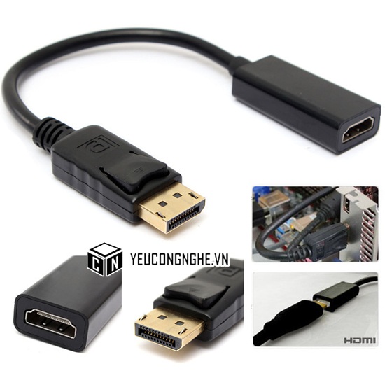 Cáp chuyển đổi cổng Displayport ra đầu HDMI adapter cable giá rẻ