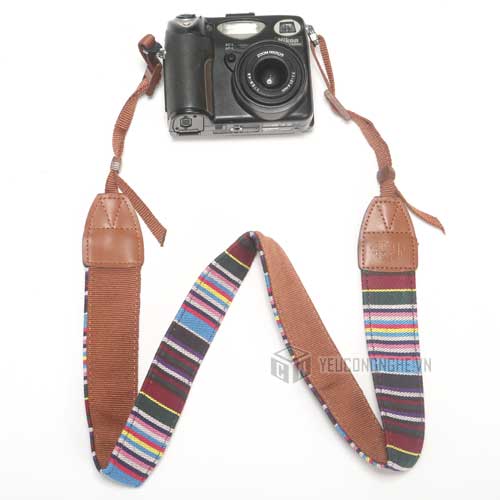 Dây đeo máy ảnh giá rẻ họa tiết thổ cẩm cho Canon Nikon LC10 Lynca