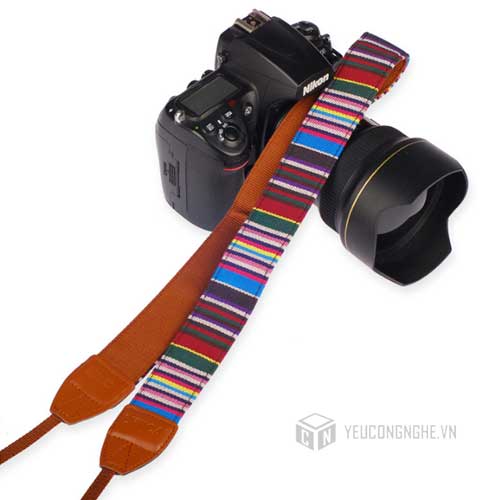 Dây đeo máy ảnh Canon Nikon họa tiết thổ cẩm giá rẻ LC12 Lynca