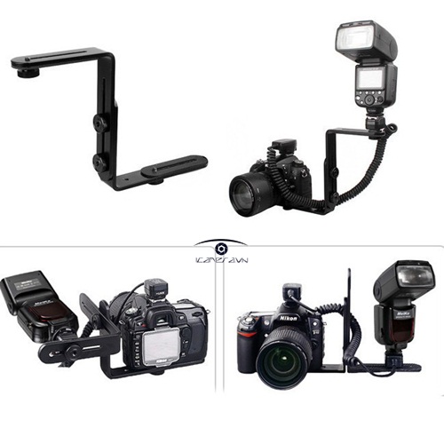 Cặp gá kẹp chữ L giữ máy ảnh và đèn flash phục vụ quay chụp chuyên nghiệp