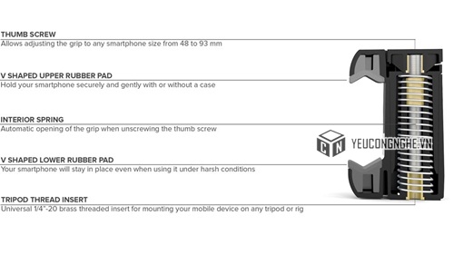 Gá kẹp điện thoại đa năng S1 smartphone grip Shoulderpod