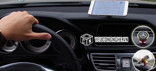 Giá đỡ điện thoại hút nam châm logo dạng bi tròn xoay 360 độ trên ô tô