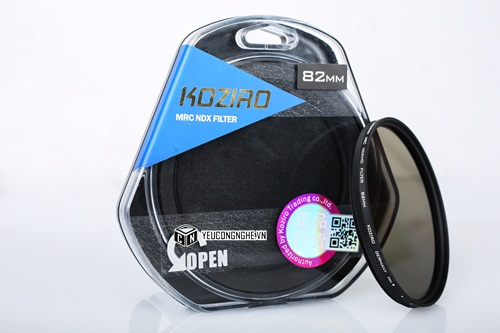 Filter NDX 82mm Koziro cản sáng tùy chỉnh 2 đến 10 stop cho ảnh