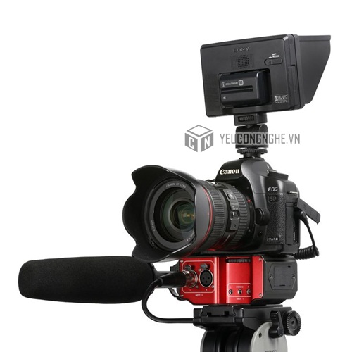 Audio Mixer cho máy ảnh DSLR gắn 2 mic cùng lúc cổng 3.5mm và XLR Saramonic SR-PAX2